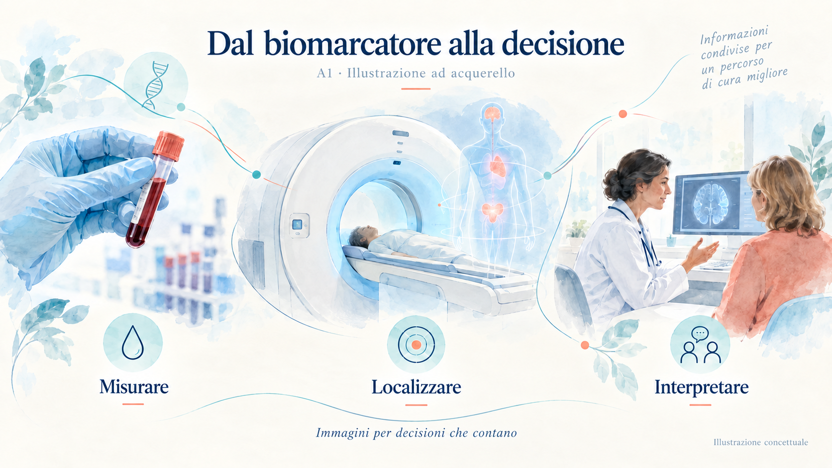I biomarcatori di laboratorio e l&rsquo;imaging forniscono informazioni complementari; la loro associazione dipende dal quesito clinico.